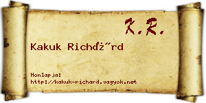Kakuk Richárd névjegykártya