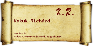 Kakuk Richárd névjegykártya