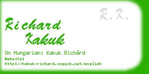 richard kakuk business card